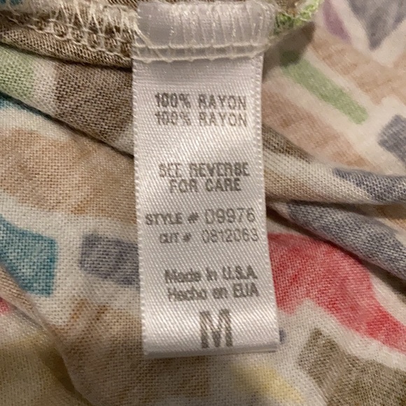 MIUSE szM multi-colored t-shirt dress w/teal strap - Picture 8 of 10